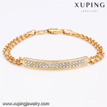 72669 xuping nueva moda pulsera de mujer chapada en oro 18k